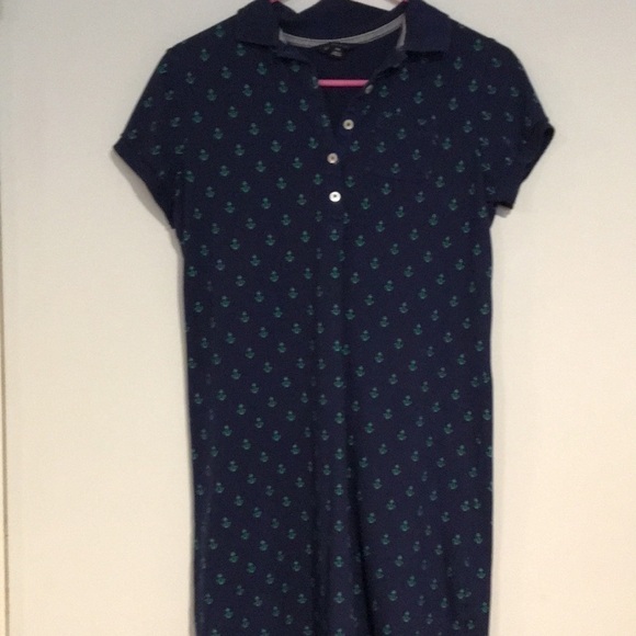 Lands’ End navy polo shirt dress with green anchor Size SP - Picture 1 of 5